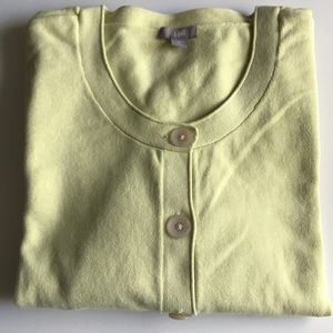J Jill Med cotton stretch Cardigan lime green